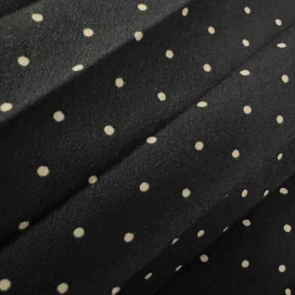 BR Fcty Asymmetrical Hem Navy White Polka Dot Lined Pleated Midi Skirt Sz 2 - Picture 11 of 11